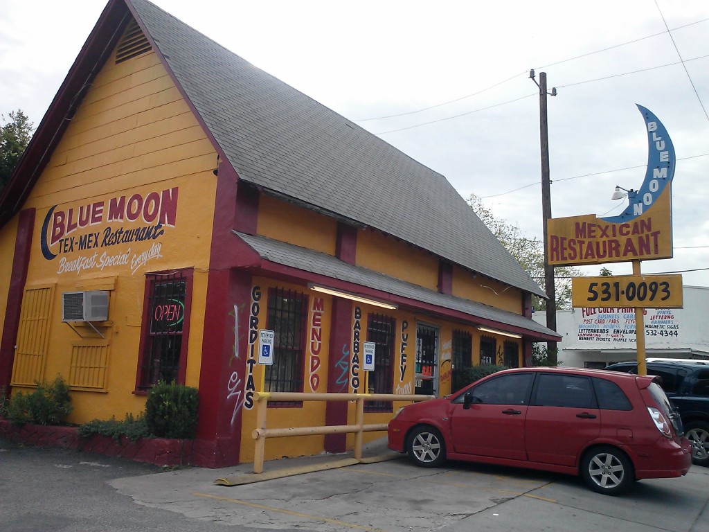 A photo of Blue Moon Mexican Restaurant in San Antonio, Texas.