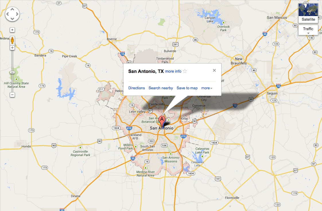 Image of map of San Antonio, Texas.