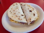 Photo of a bean and cheese taco at the Blanco Cafe.