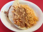 Photo of a bean and rice taco at the Blanco Cafe.