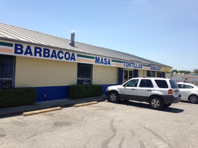 Photo of exterior signage (Barbacoa, Masa, Tortillas, Tamales) at Adelita Tamales & Tortilla Factory.