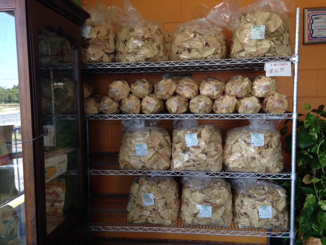 Photo of bags of chips at Adelita Tamales & Tortilla Factory.