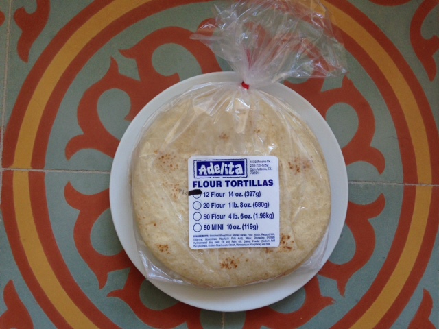 Photo of a bag of flour tortillas at Adelita Tamales & Tortilla Factory.