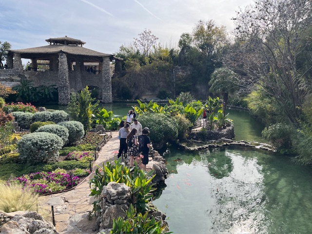 Photo of the Japanese Gardens, also known as Sunken Gardens, in San Antonio, Texas.