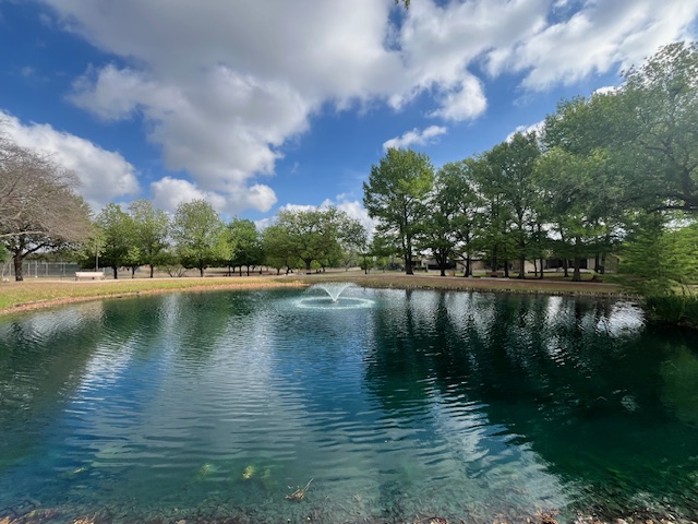 Takas Park pond in Windcrest, Texas.
